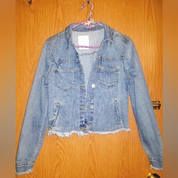 Almost Famous Jackets & Blazers - Almost Famous Distressed Denim Jacket SZ Medium EUC